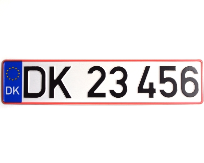 02. Danish EU plate white reflex, 503 x 110 mm